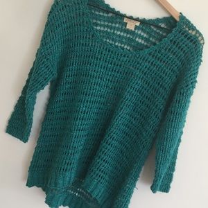 Lucky Brand | Teal Open Knit Sweater | Size Small